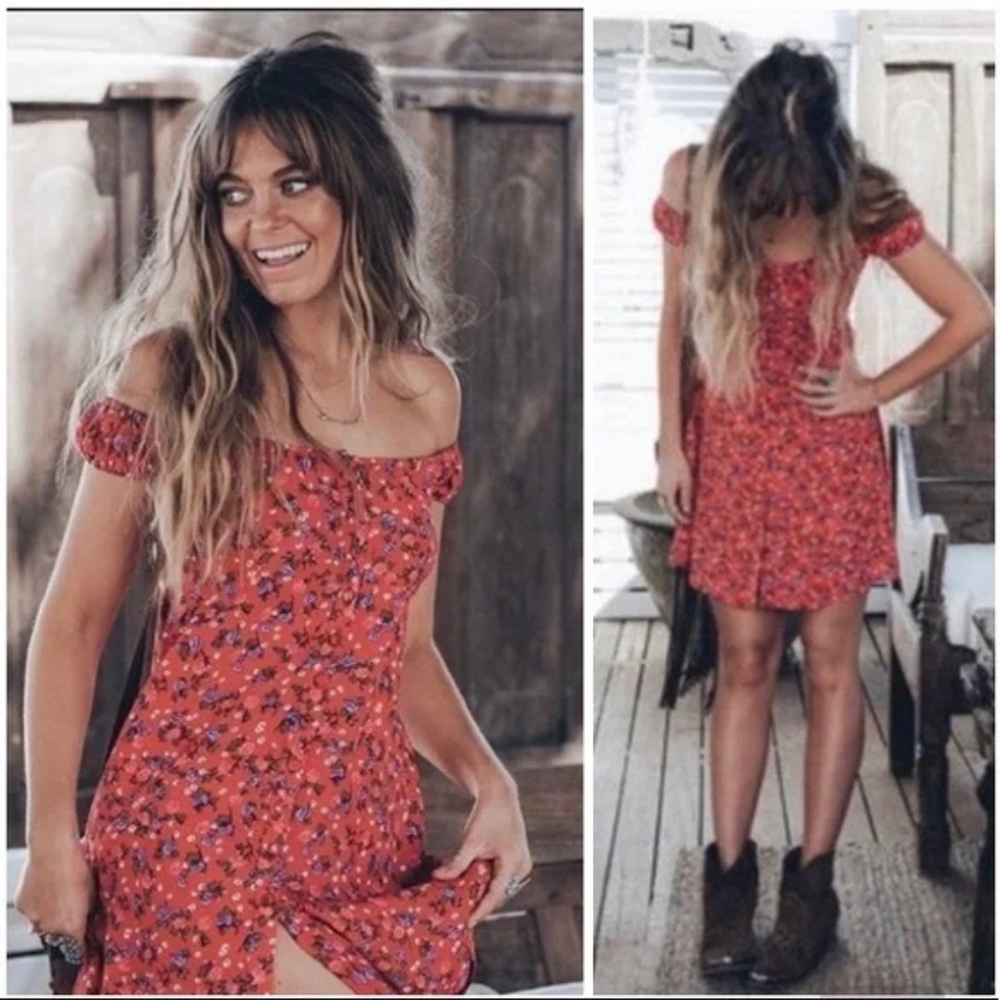 SPELL RAMBLING ROSE MINI DRESS SZ XS